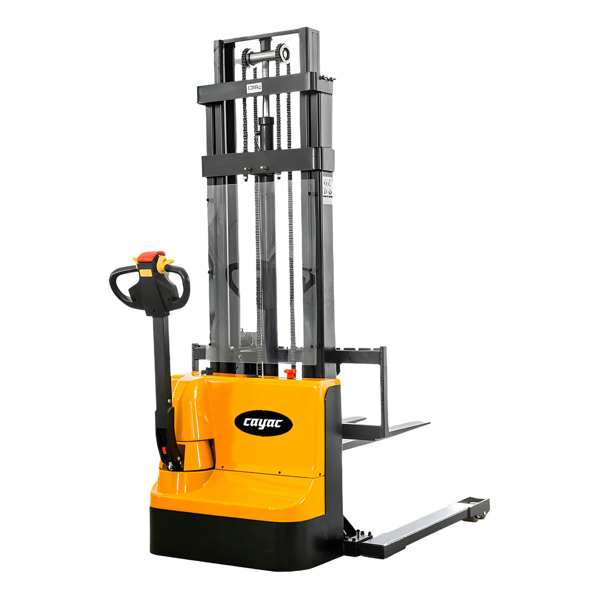 MONTACARGA CARRETILLA ESTIBADOR ELECTRICO PATA ANCHA AJUSTABLE UÑA CORTA 1.6 t Y 3.5 m RUEDAS PU
