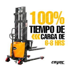 MONTACARGA CARRETILLA ESTIBADOR  SEMIELECTRICO PATA  FIJA UÑA LARGA 2 t Y 3 m RUEDAS PU