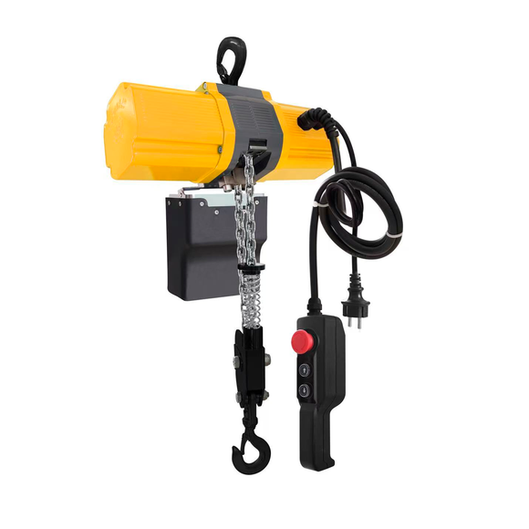 POLIPASTO ELECTRICO CA 220V60Hz 850W 1000 kg C/CADENA 5x15 mm 6 m G80 CONTROL REMOTO INALAMBRICO