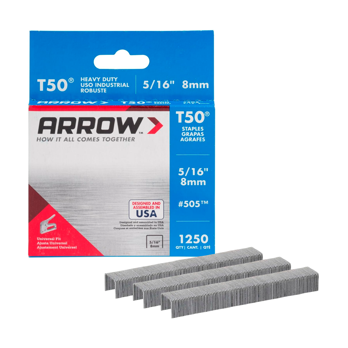 GRAPA PARA ENGRAPADORA PT50-3 y T50  8 mm 5/16" C/1250 P. 50524SP