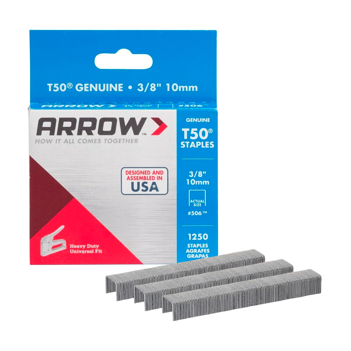 GRAPA PARA ENGRAPADORA PT50-3 y T50 10 mm 3/8" C/1250 P. 50624SP