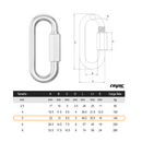 ESLABON RAPIDO C/TUERCA  5 mm 3/16 y 2" C/50 PIEZAS-2