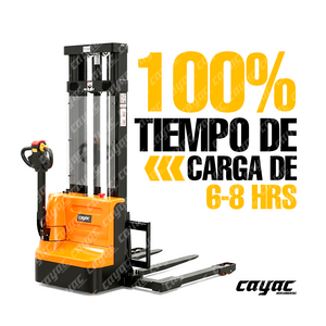 MONTACARGA CARRETILLA ESTIBADOR ELECTRICO PATA  AJUSTABLE UÑA CORTA 1.6 t Y 3 m RUEDAS PU