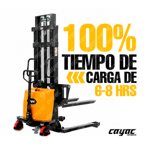 MONTACARGA CARRETILLA ESTIBADOR  SEMIELECTRICO PATA AJUSTABLE UÑA CORTA 2 t Y 3.5 m RUEDAS PU