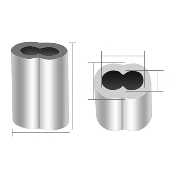 CASQUILLO DOBLE ALUMINIO 3.2 mm 1/8" C/100 P.