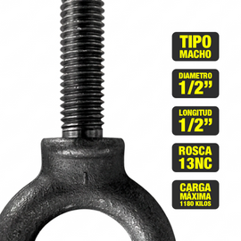 CANCAMO ARMELLA MACHO 13 mm 1/2" y 38 mm 1 1/2" 13 NC - 0