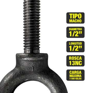 CANCAMO ARMELLA MACHO 13 mm 1/2" y 38 mm 1 1/2" 13 NC - 0