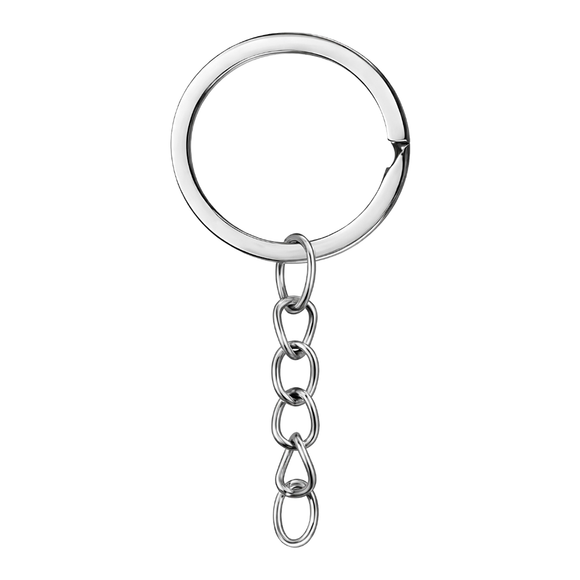 LLAVERO ARGOLLA 30 mm CADENA NIQUEL C/100 PIEZAS