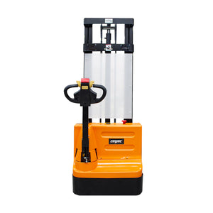 MONTACARGA CARRETILLA ESTIBADOR ELECTRICO ANGOSTO UÑA LARGA 1.6 t Y 3 m RUEDAS PU