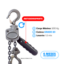 POLIPASTO DE PALANCA MINI 500 kg C/CADENA 4.3X12 mm 1.5 m G80-7