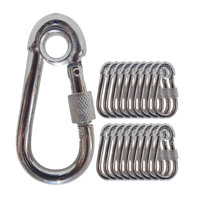 BANDOLA MOSQUETON C/SEGURO Y OJO  6 y 60 mm C/50 PIEZAS